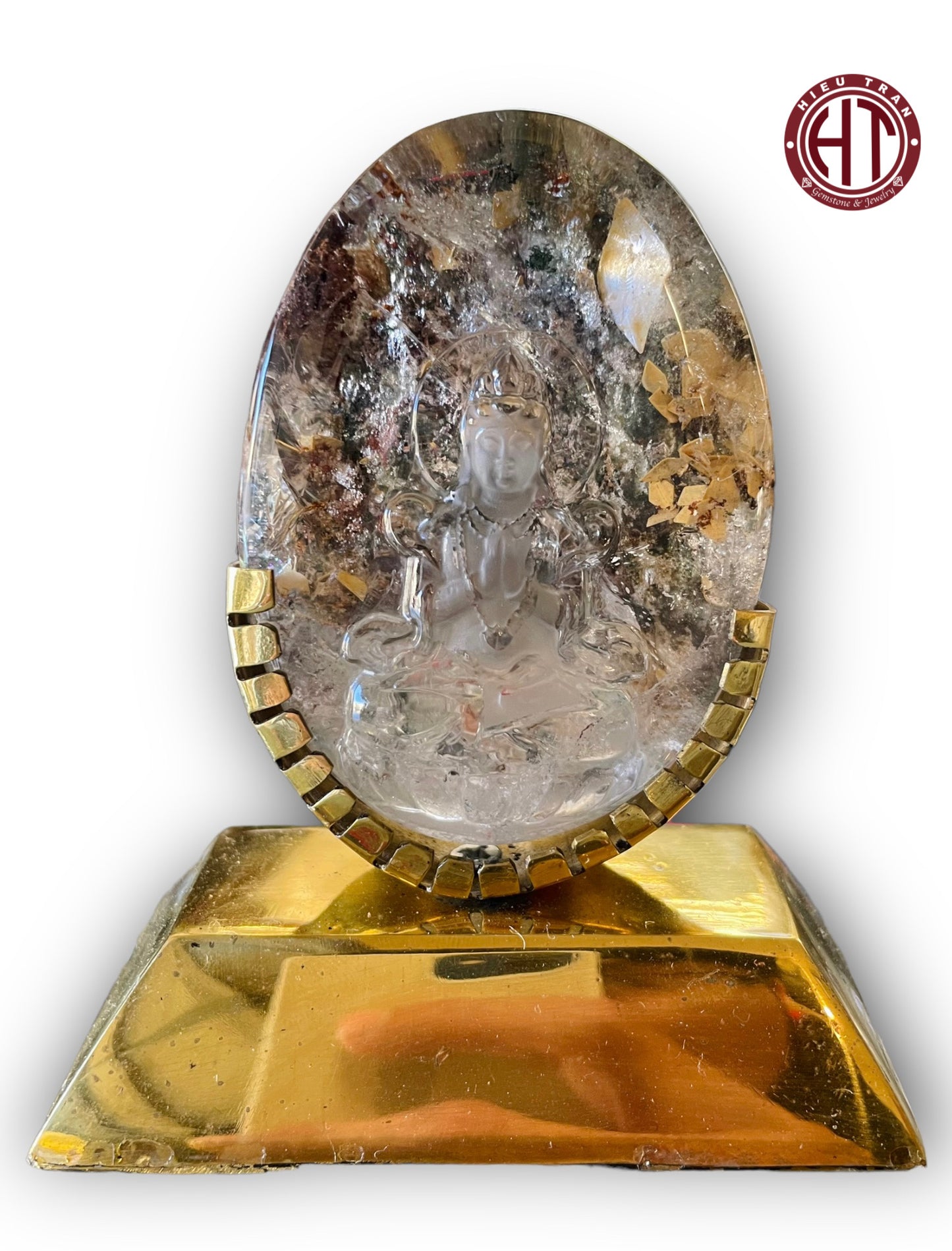 Ghost Phantom Quartz Guan Yin Statue #S1003