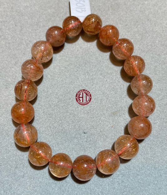 Red Rutilated Quartz Bracelet 10.5mm #3013