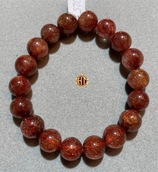 Red Rutilated Quartz Bracelet 10mm #3025