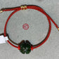 Four Leaves Nephrite Jadeite Red Steel Bracelet #9004