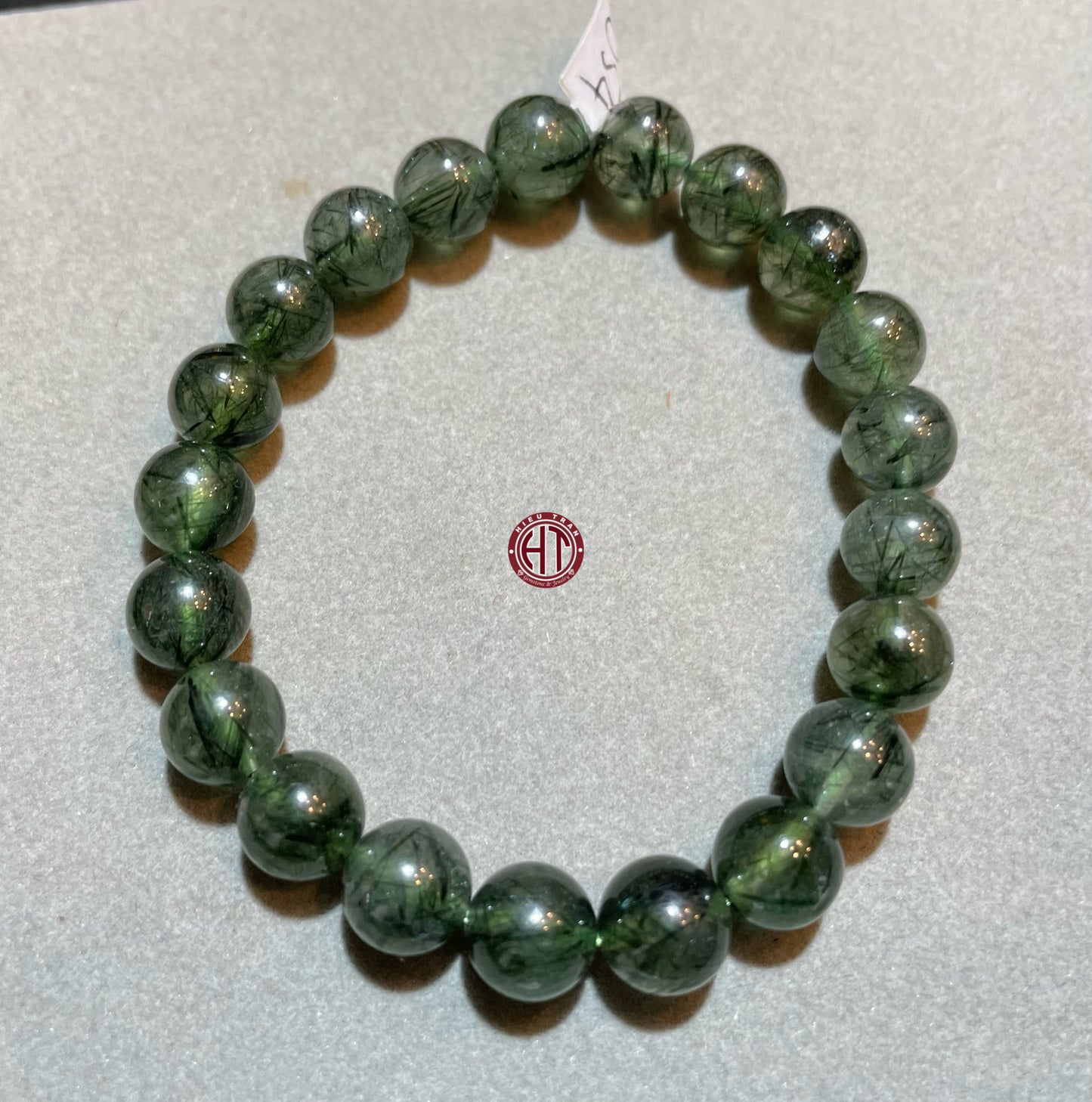 Green Rutilated Quartz Bracelet 10.5+mm #6054