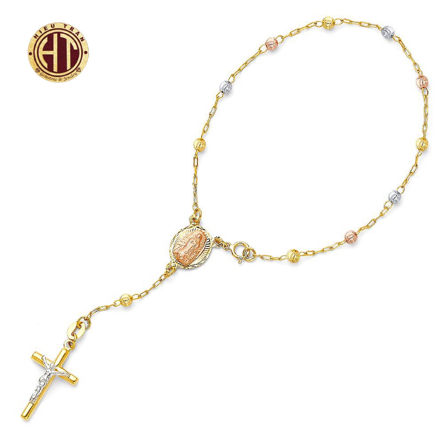 14K Gold Rosary Bracelet #AB549