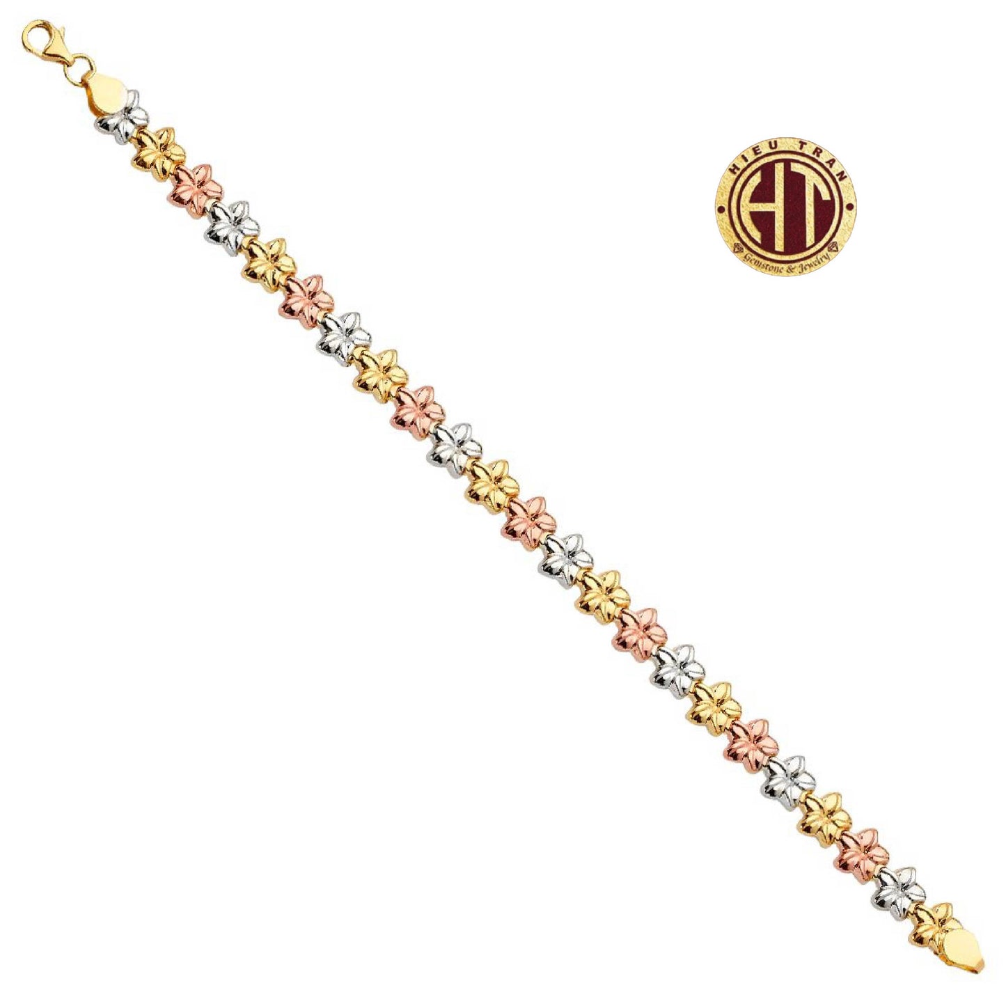 14K Gold Flower Bracelet #AB681