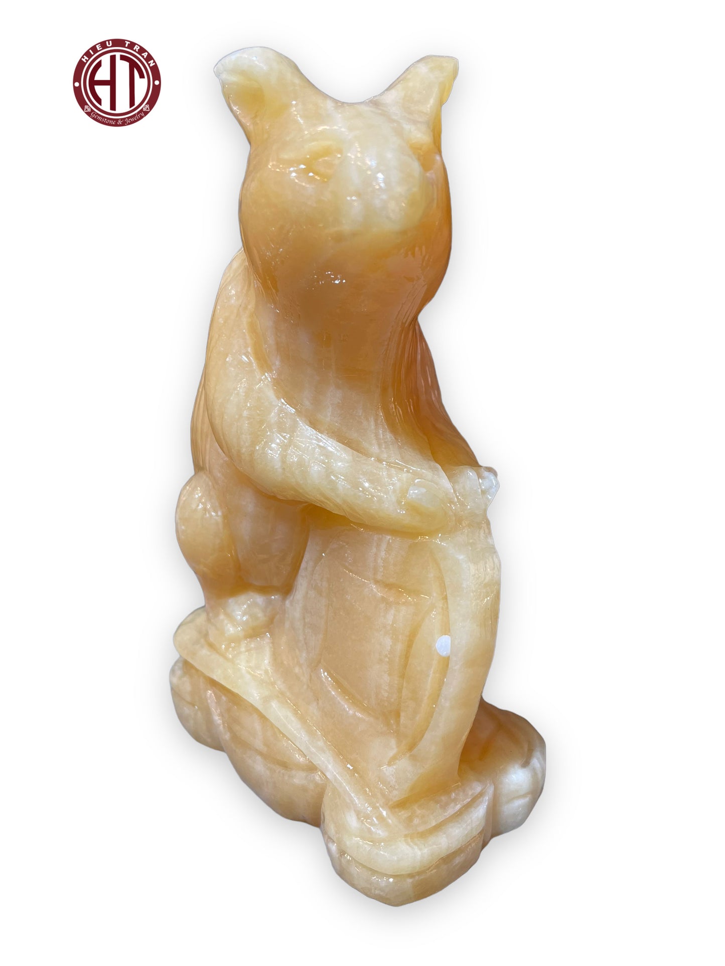 Yellow Onyx Mouse Statue #S1012