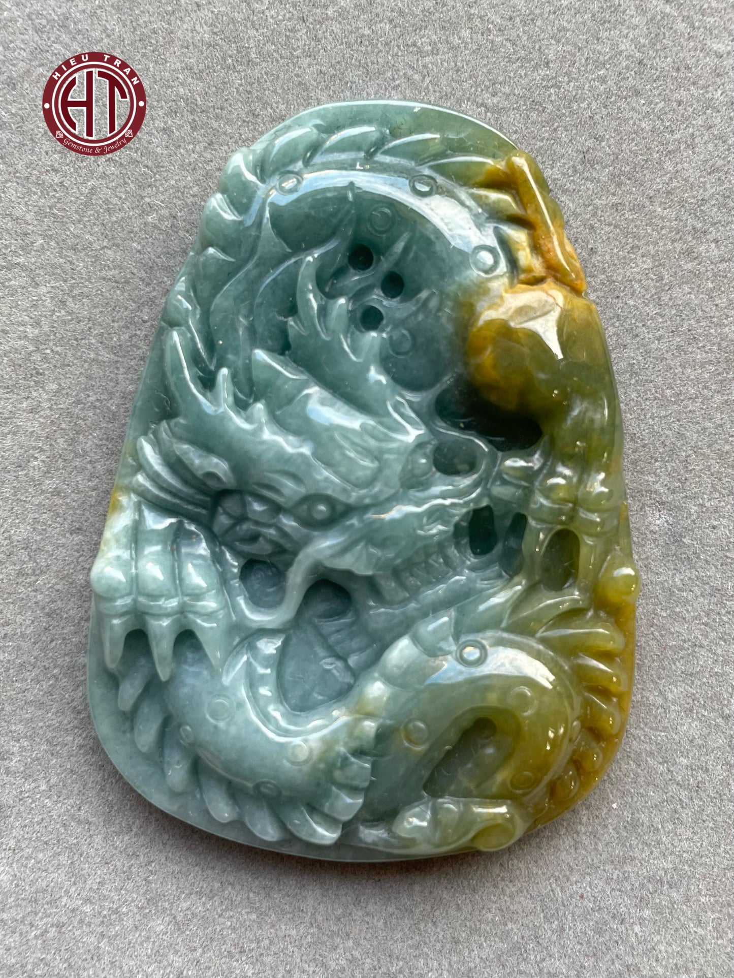 Burma Jadeite Dragon Pendant #P125
