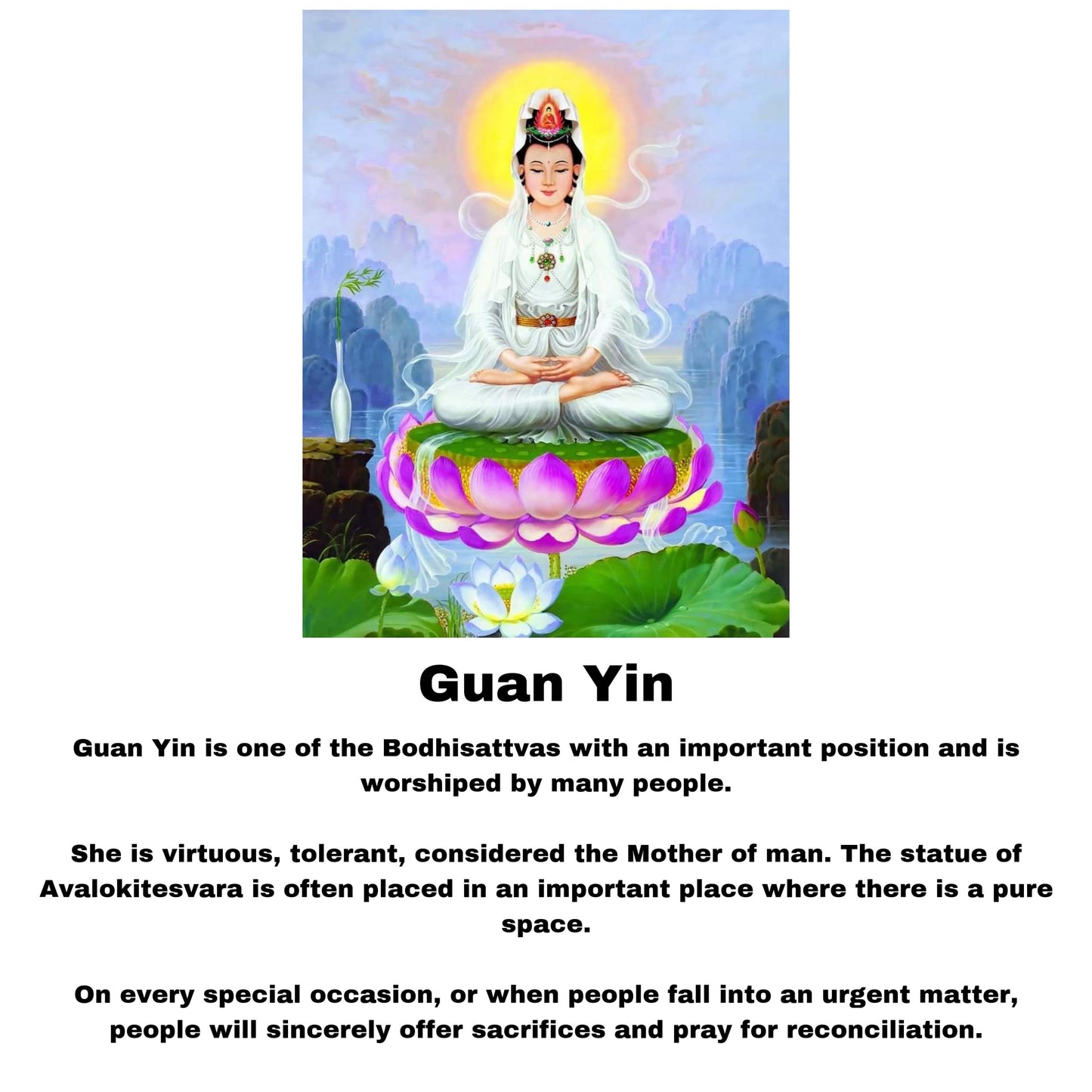 Ghost Phantom Quartz Guan Yin Statue #S1026