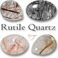 Rutilated Quartz Round Stone mix Italian Gold Charm 9.5mm #5067