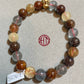 Rutilated Quartz Round Stone mix Italian Gold Charm 9.5mm #5067