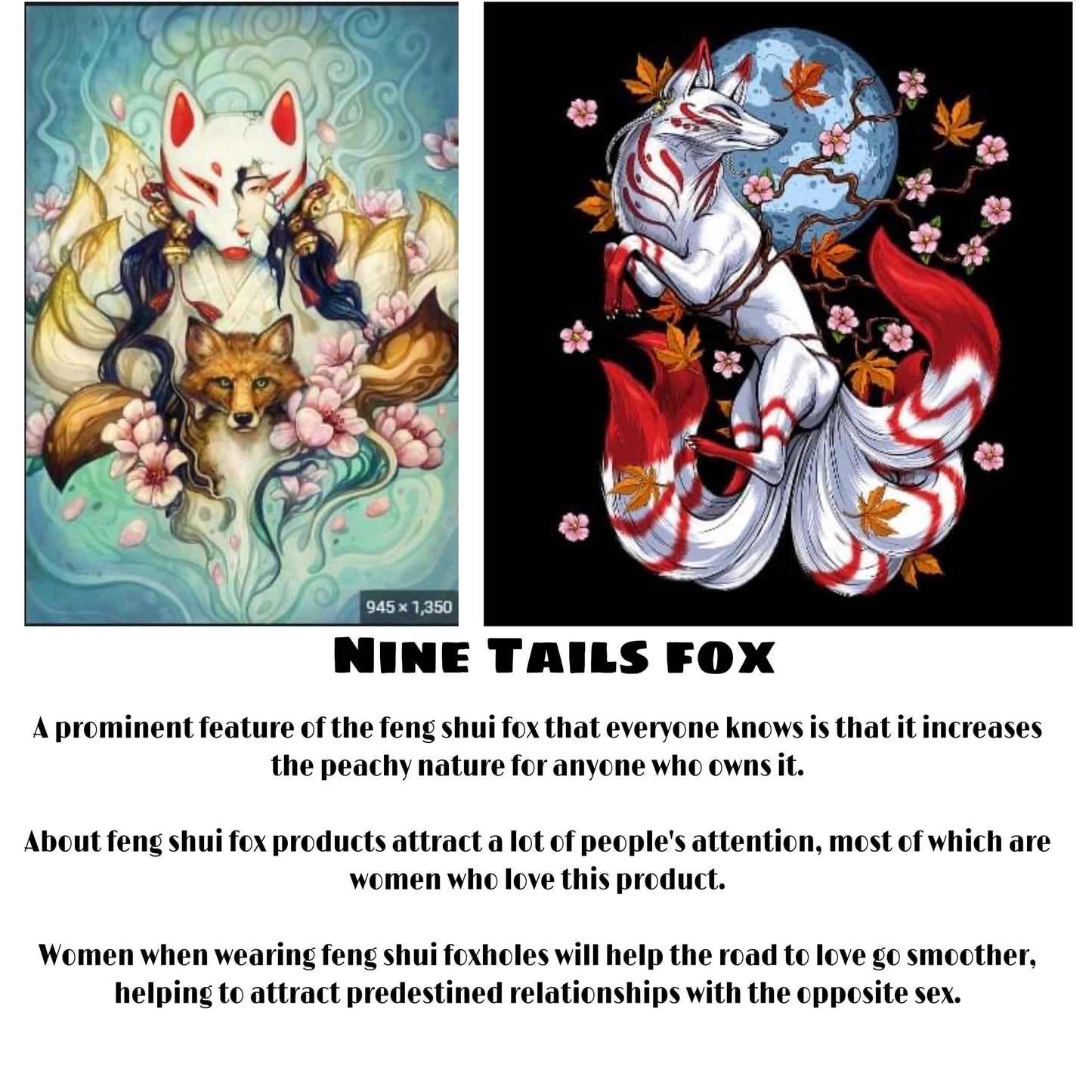 Aquamarine Nine Tails Fox Pendant #P150