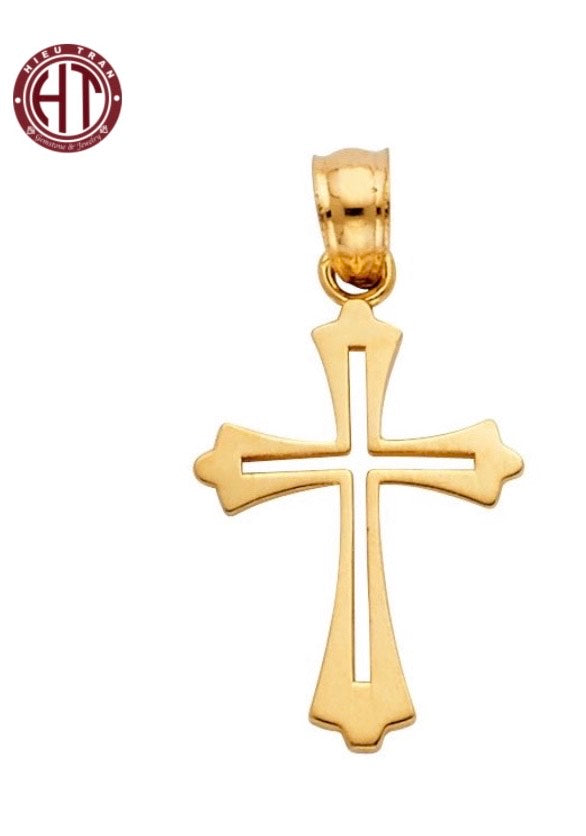 14K Italian Gold Cross Pendant #PT120P106