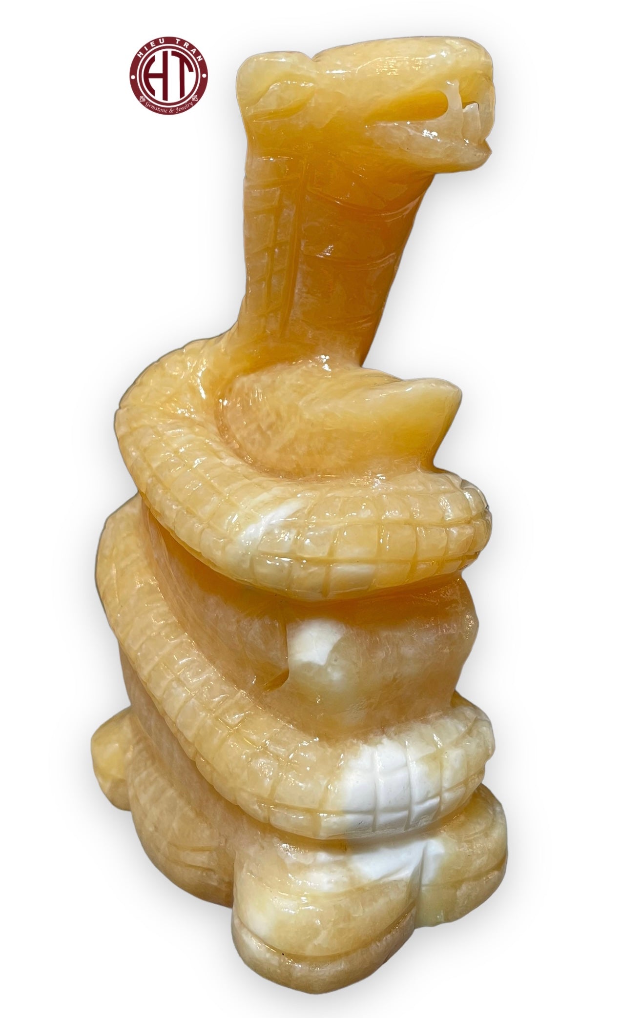 Yellow Onyx Snake Statue #S1030