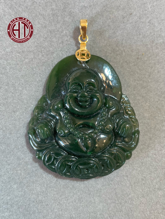 Nephrite Jadeite Happy Buddha Pendant #P105