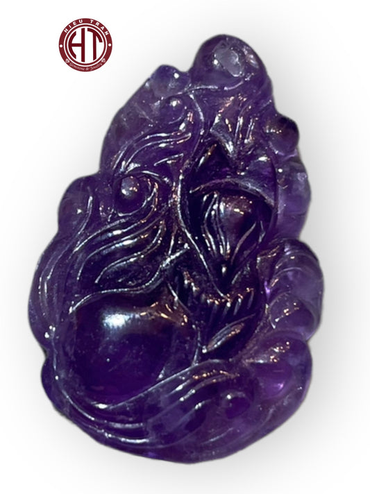 Amethyst Nine Tails Fox Pendant #P177