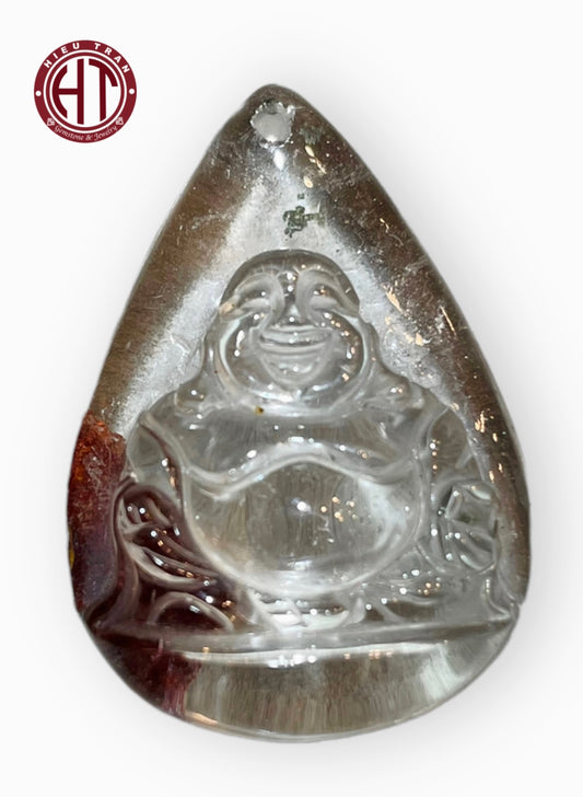 Ghost Phantom Quartz Happy Buddha Pendant #P149