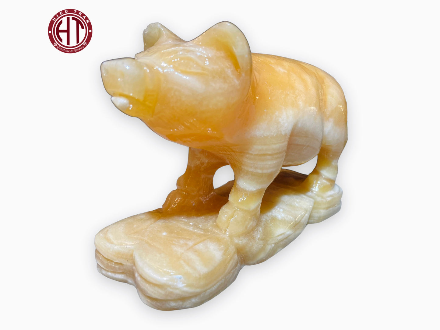 Yellow Onyx Pig Statue #S1017