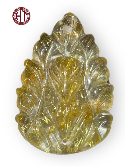 Rutilated Quartz Nine Tails Fox Pendant #P157