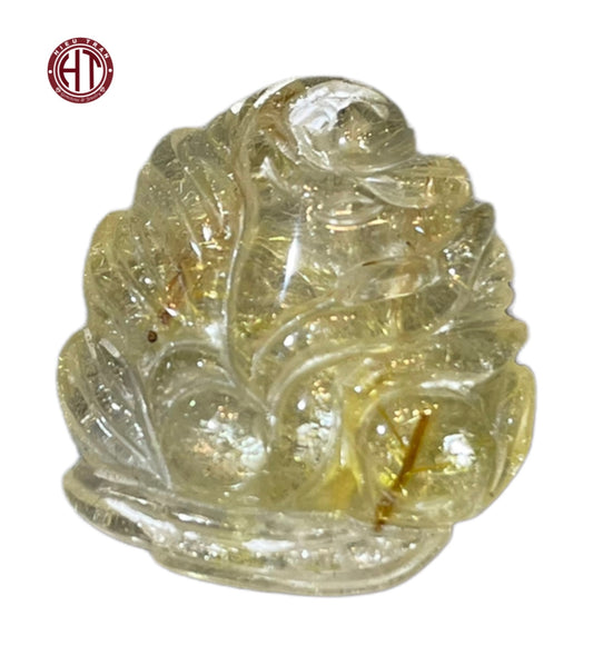 Rutilated Quartz Nine Tails Fox Pendant #P155