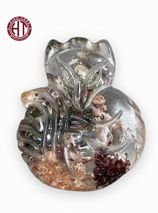 Ghost Phantom Quartz Nine Tails Fox Pendant #P161