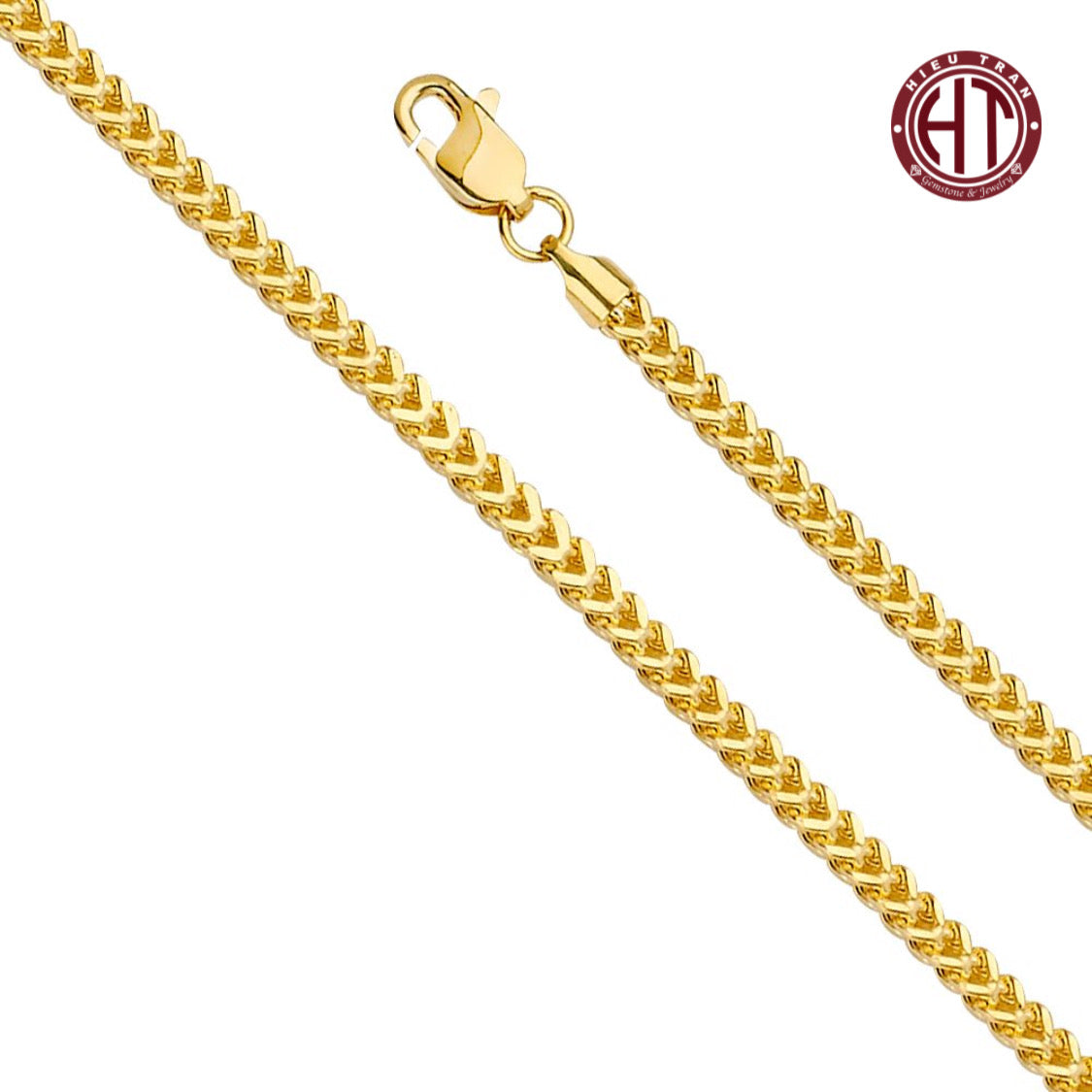 14K Italian Gold Hollow Franco Necklace #CH535P14