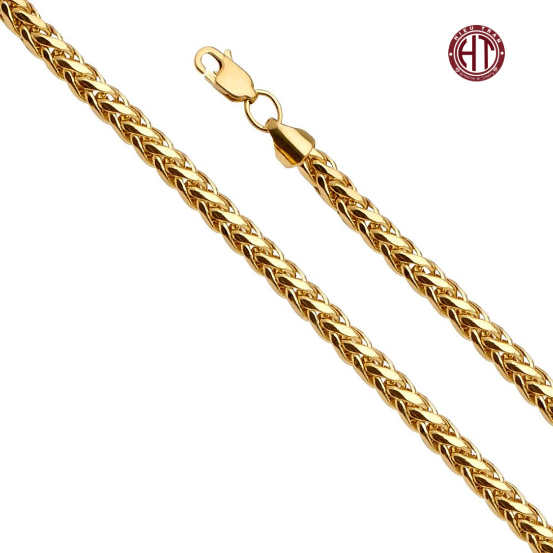 14K Italian Gold Hollow Wheat Necklace #CH527P13