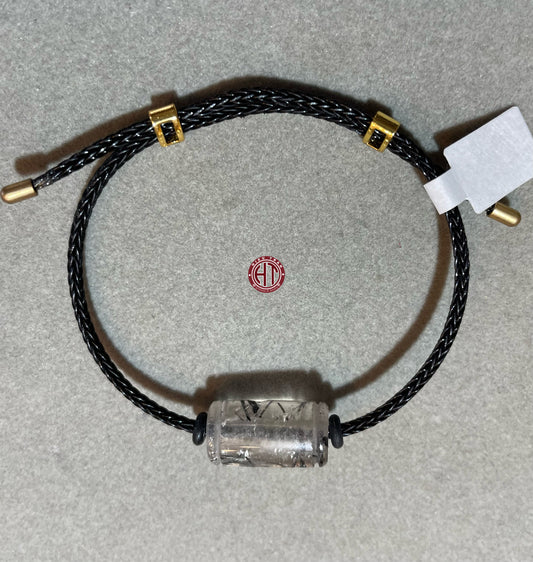 Rutilated Quartz Black Steel Bracelet #9007