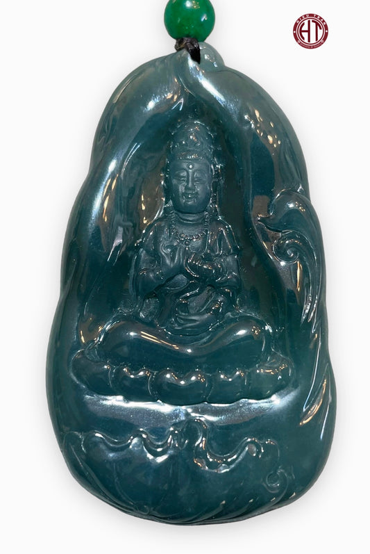 Jadeite Guan Yin Pendant #P173