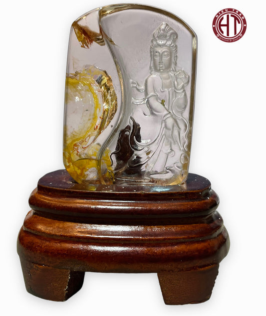 Ghost Phantom Quartz Guan Yin Statue #S1028