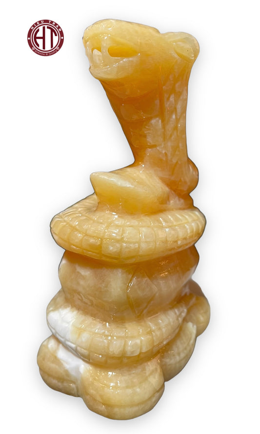 Yellow Onyx Snake Statue #S1030
