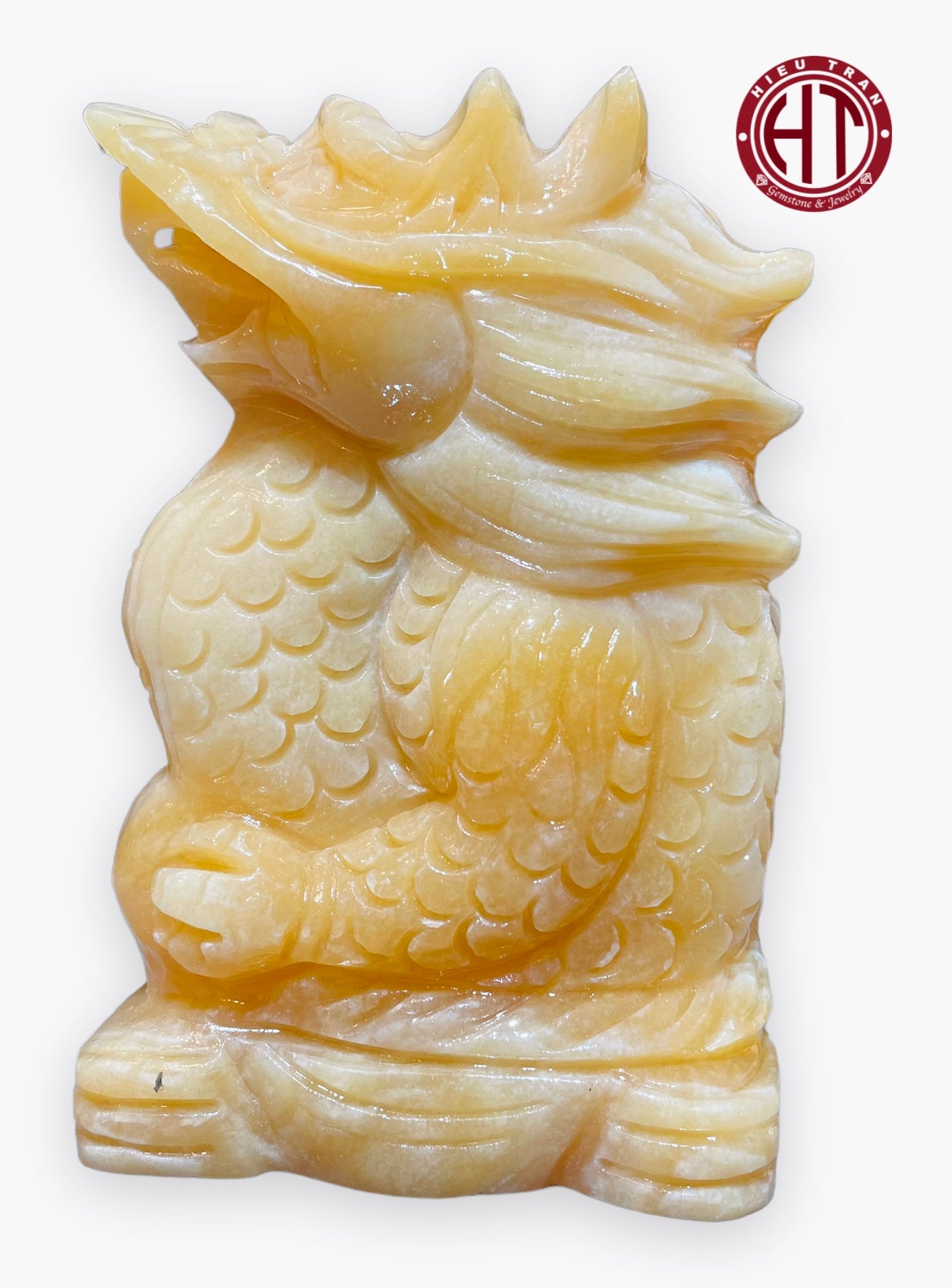 Yellow Onyx Dragon Statue #S1031